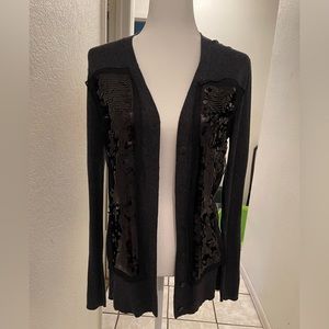 Large Simply Vera Wang sequin open cardigan